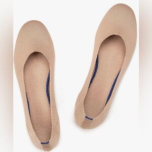 Frank Mully Ballet Flat Shoes, knit, size 10, ecru color, flexible, washable